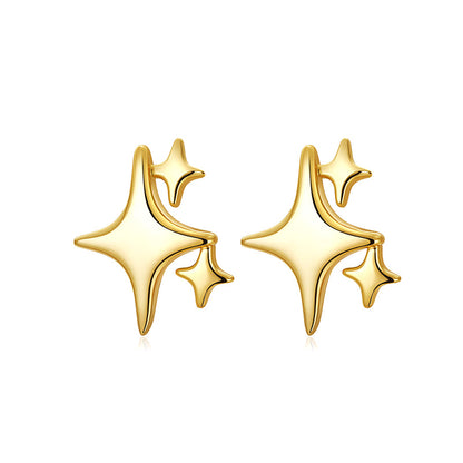 Aretes Estrella de Zirconia en Plateado o Dorado