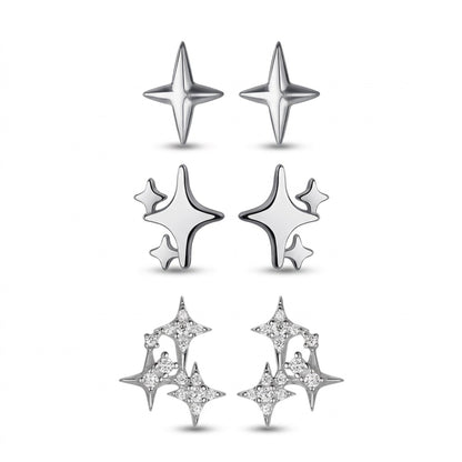 Aretes Estrella de Zirconia en Plateado o Dorado