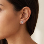 Aretes Estrella hueca plateados puestos