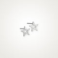 Aretes Estrella hueca plateados