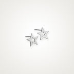Aretes Estrella hueca plateados