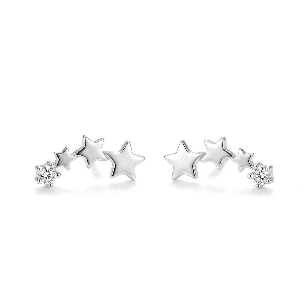 Aretes Estrella Minimalista con Zirconias