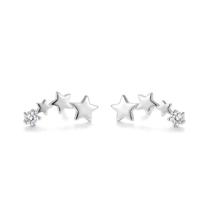 Aretes Estrella Minimalista con Zirconias
