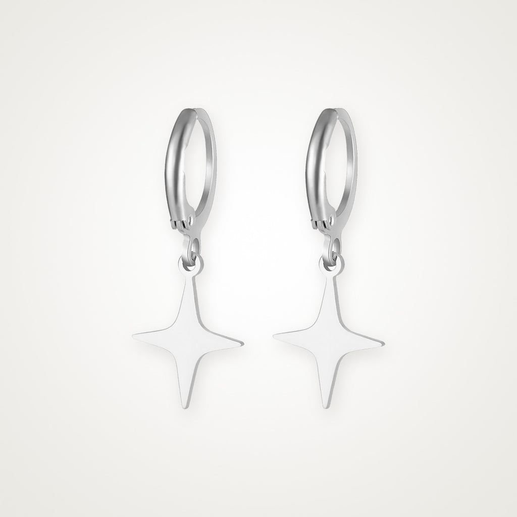 Aretes Estrella plateados
