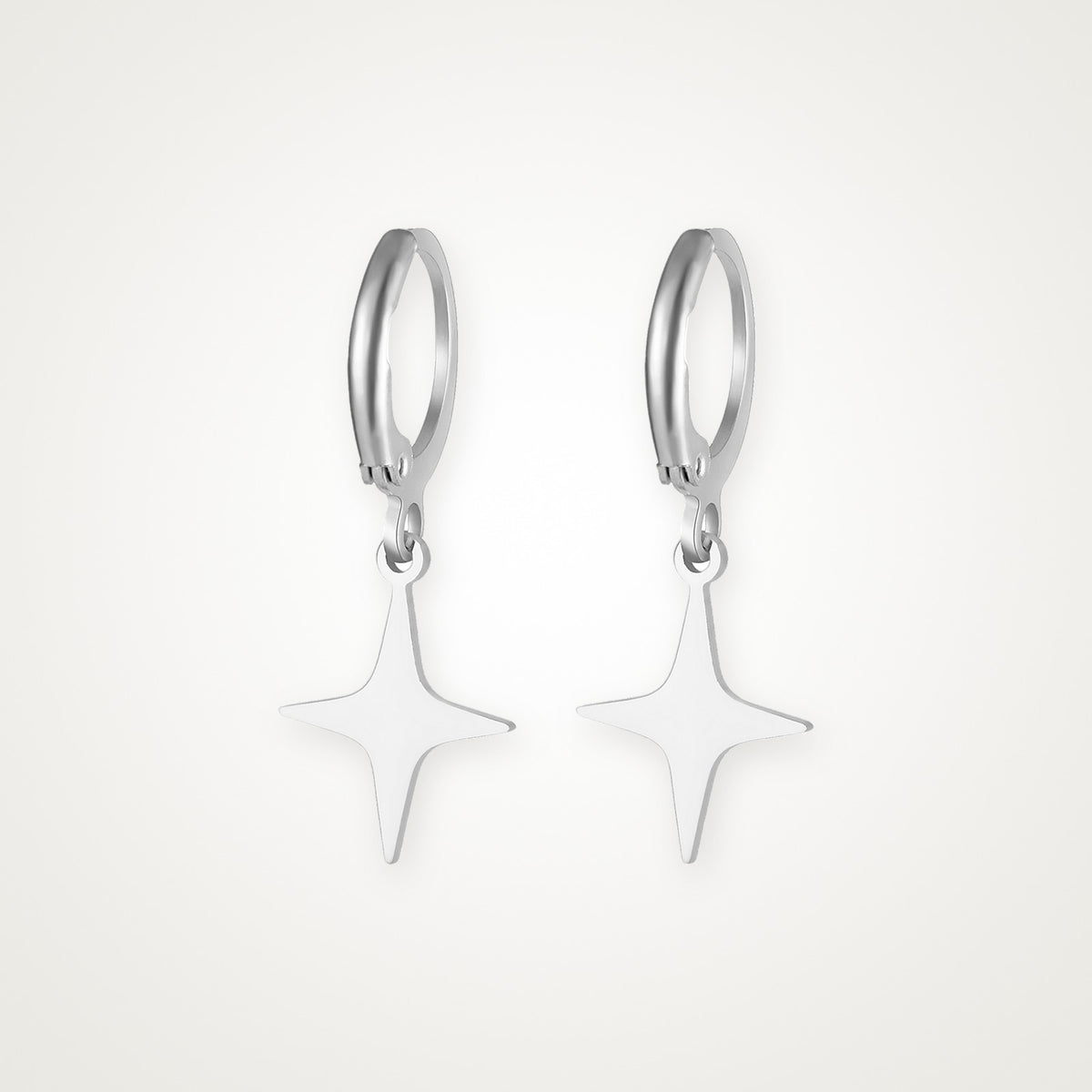 Aretes Estrella plateados