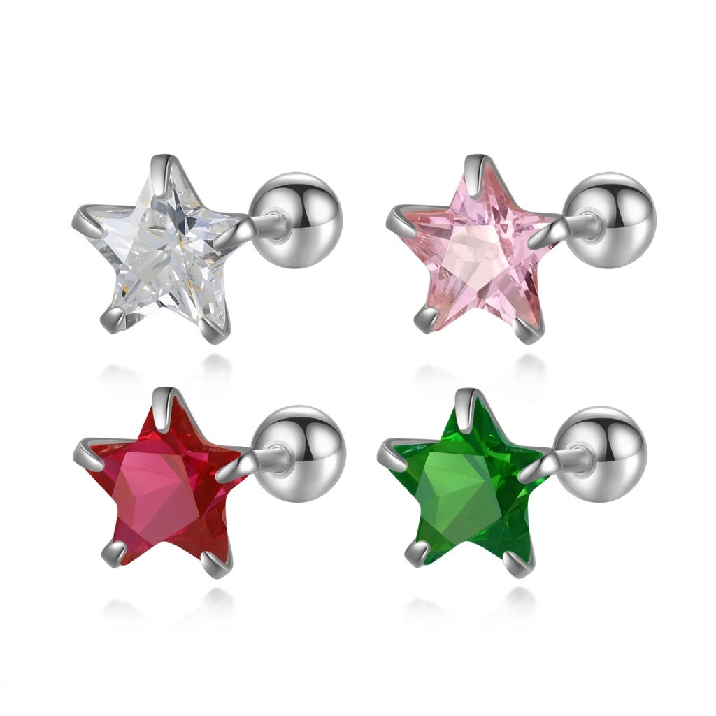 Aretes Estrella Romántica con Zirconias