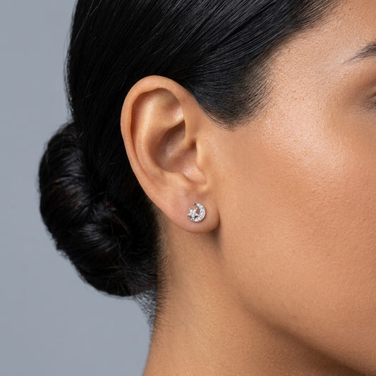 Aretes Estrella y Luna con Zirconias