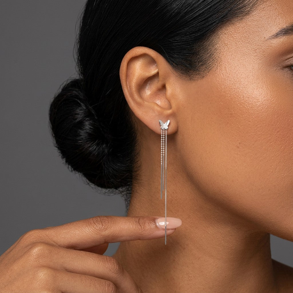 Aretes Flecos Largos de Fiesta