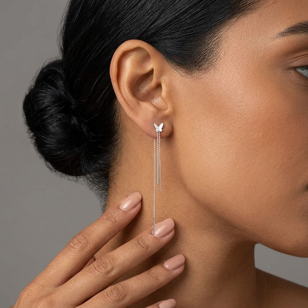Aretes Flecos Largos de Fiesta