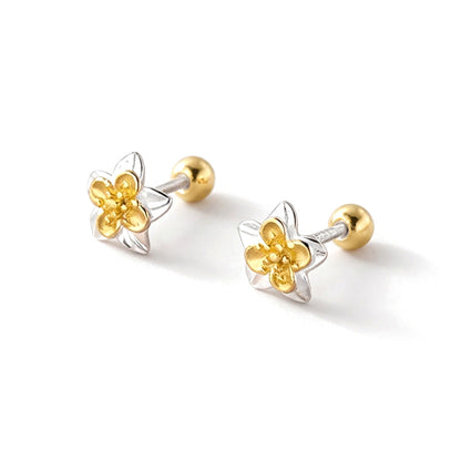 Aretes Flor Bicolor