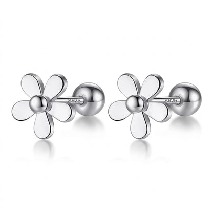 Aretes Flor con Cierre de Rosca
