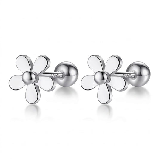 Aretes Flor con Cierre de Rosca