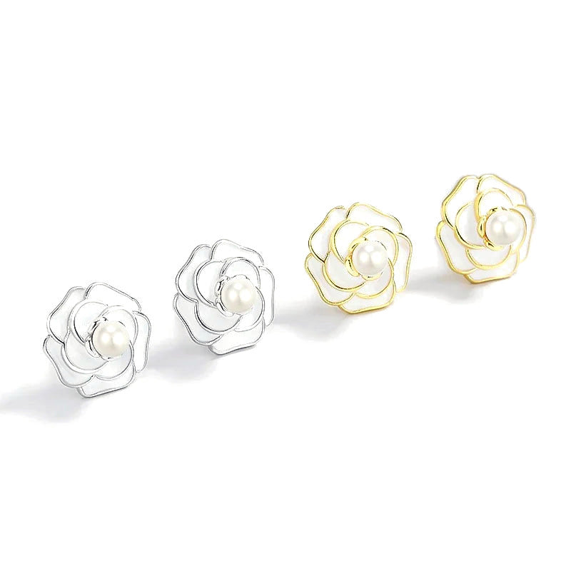 Aretes Flor con Perla