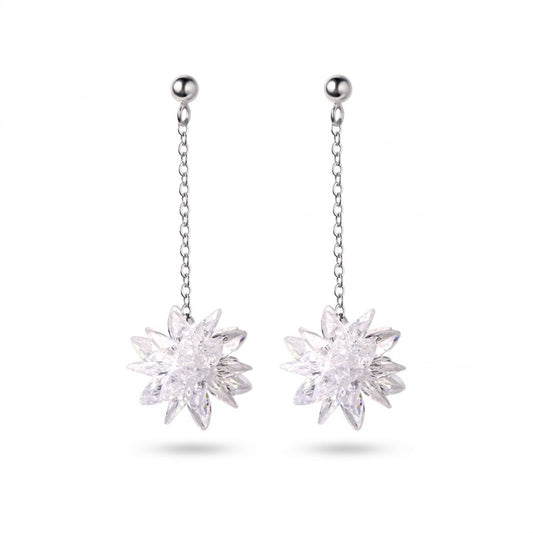 Aretes Flor de Hielo Brillante