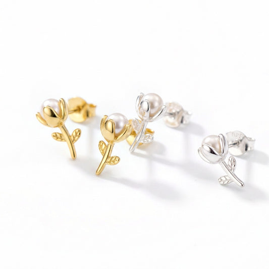 Aretes Flor de Perlas