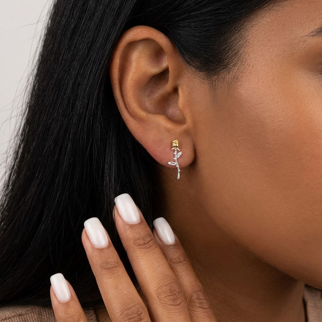 Aretes Flor de Rosa Romántica