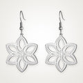 Aretes Flor de seis pétalos plateados