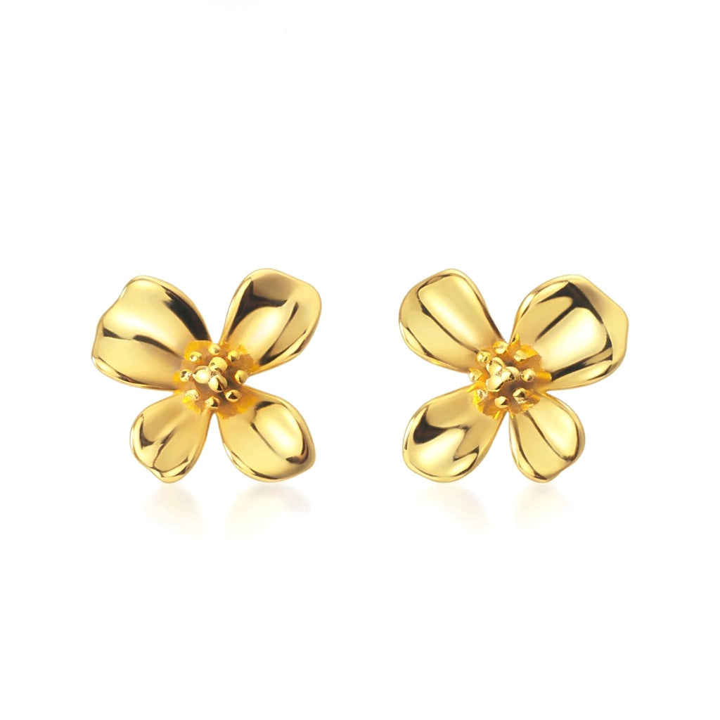 Aretes Flor Dorada