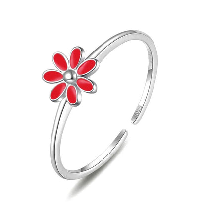 Aretes Flor Esmaltada con Rosca