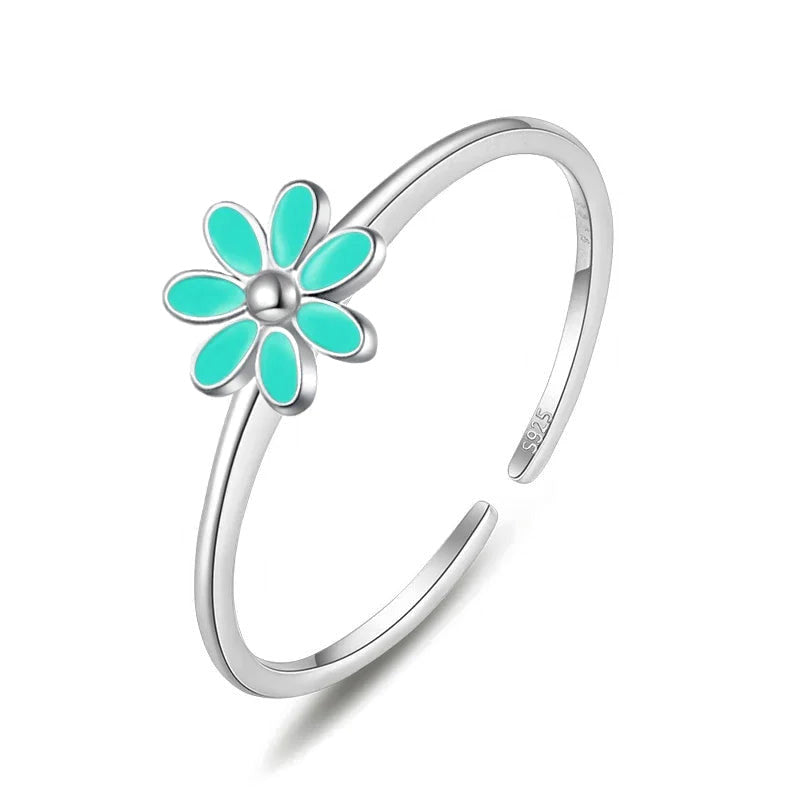 Aretes Flor Esmaltada con Rosca