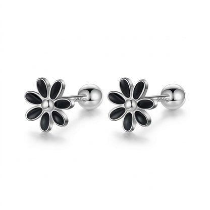 Aretes Flor Esmaltada con Rosca