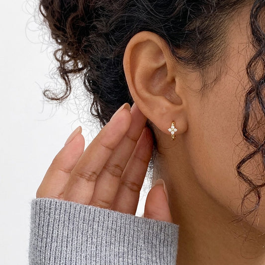 Aretes Flor Luminosa de Zirconias