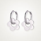 Aretes Flor plateados