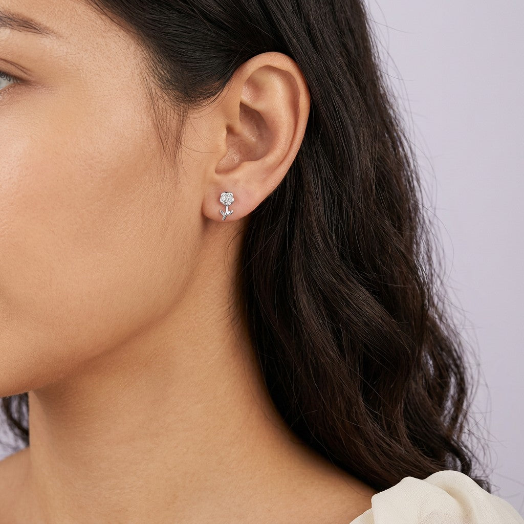 Aretes Flor y Hojas