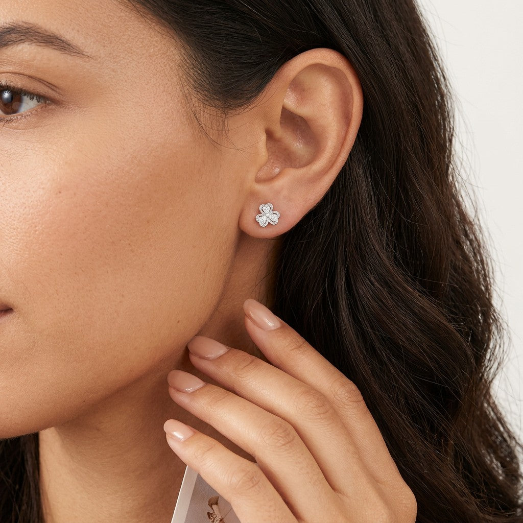 Aretes Flor y Hojas