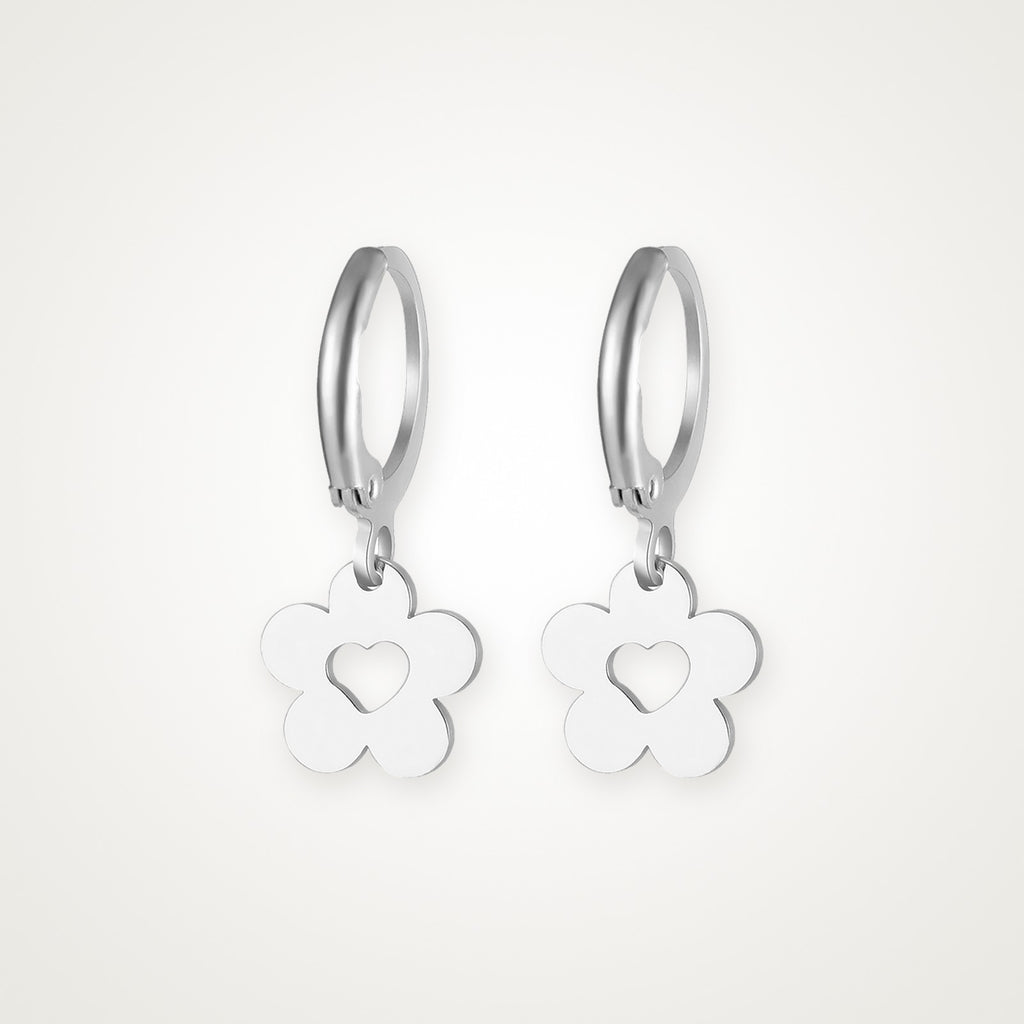 Aretes Florecita plateados