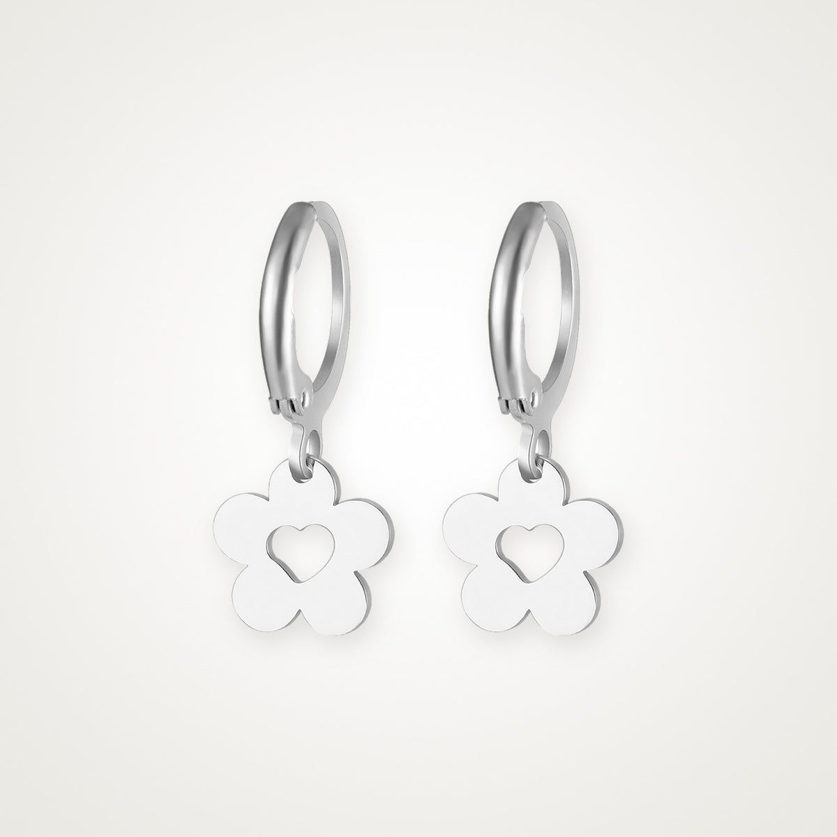 Aretes Florecita plateados