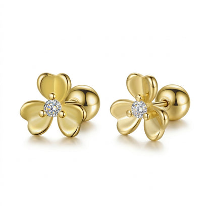 Aretes Flores Deslumbrantes con Zirconias