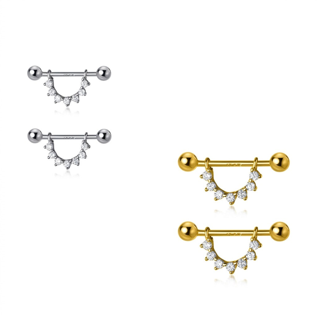 Aretes Forma de U con Zirconias
