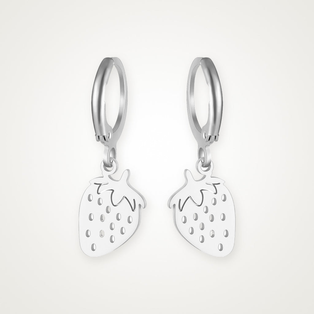 Aretes Fresita plateados