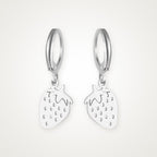 Aretes Fresita plateados