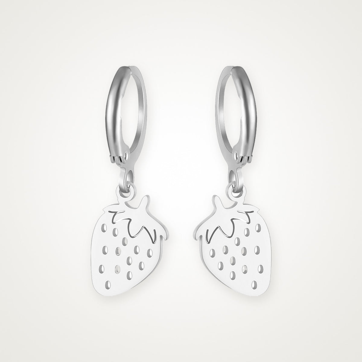 Aretes Fresita plateados
