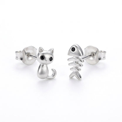 Aretes Gato y Espina de Pescado