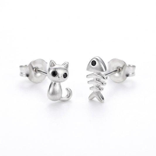 Aretes Gato y Espina de Pescado