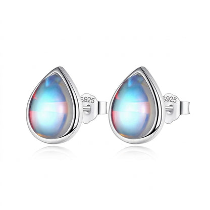 Aretes Gota con Piedra Luna