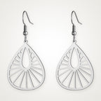 Aretes Gota de rayos plateados