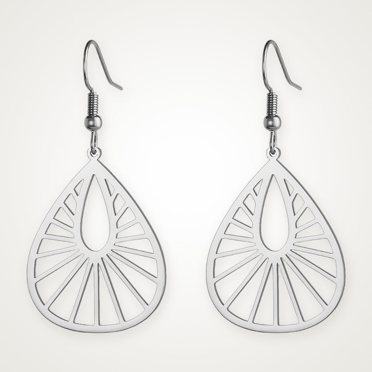 Aretes Gota de rayos plateados