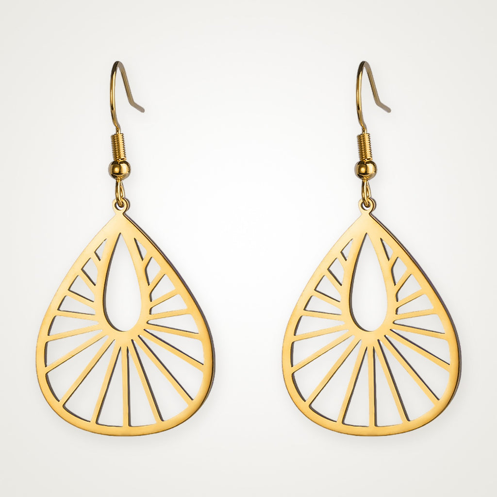 Aretes Gota de rayos dorados