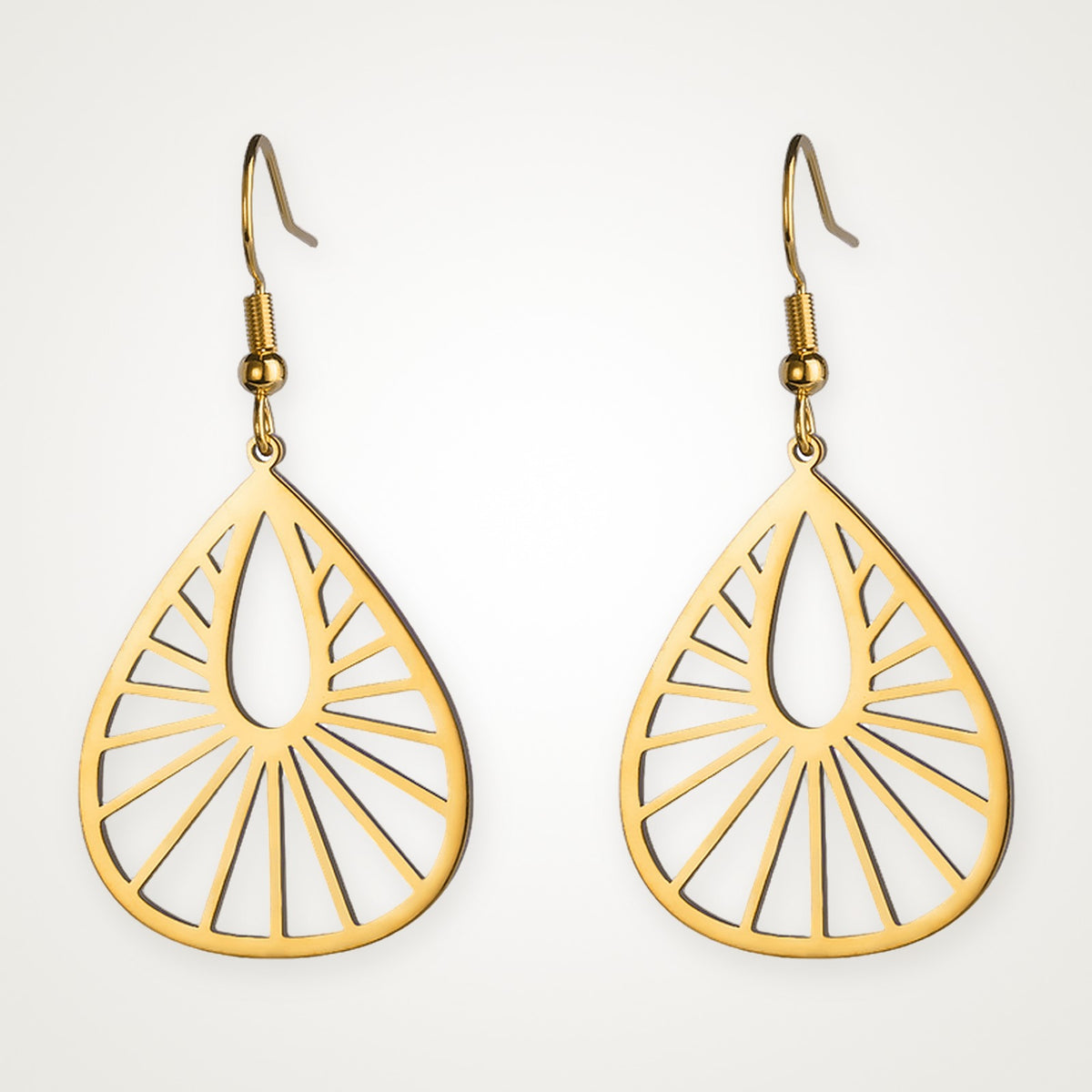 Aretes Gota de rayos dorados