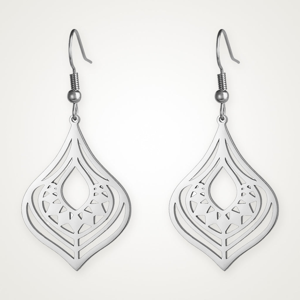 Aretes Gota en capas plateados