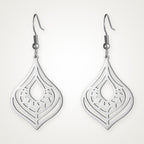 Aretes Gota en capas plateados