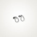 Aretes Gota hueca plateados