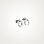 Aretes Gota hueca plateados