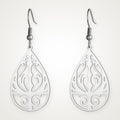 Aretes Gota ornamental plateados