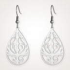 Aretes Gota ornamental plateados