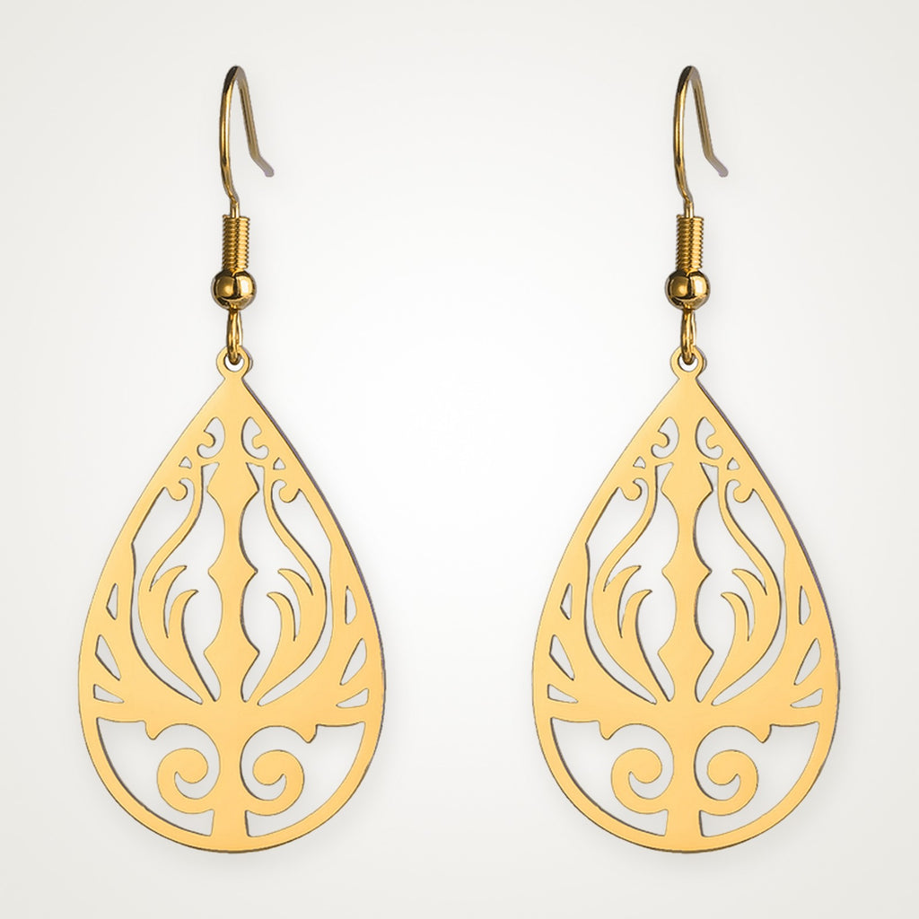 Aretes Gota ornamental dorados